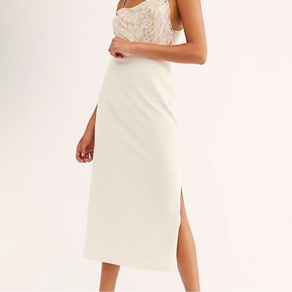 Free People Helen Rib Tube Skirt